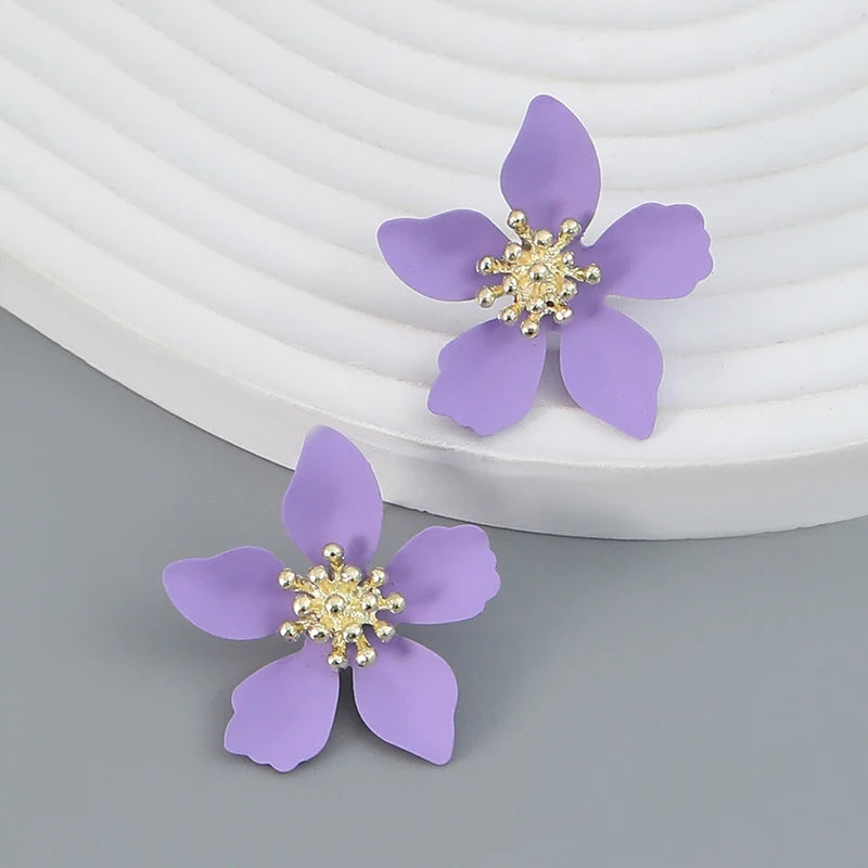 Flower painted flower earrings