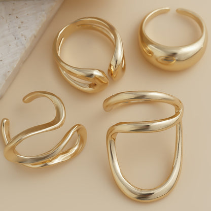 Molten Curve Open Metal Ring