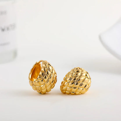 Pineapple pattern Chunky Hoop Earrings