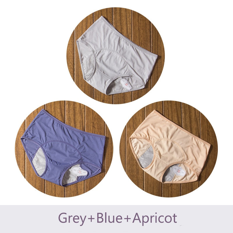 3pcs/ Menstrual Women Leak Proof hight waist Underwear