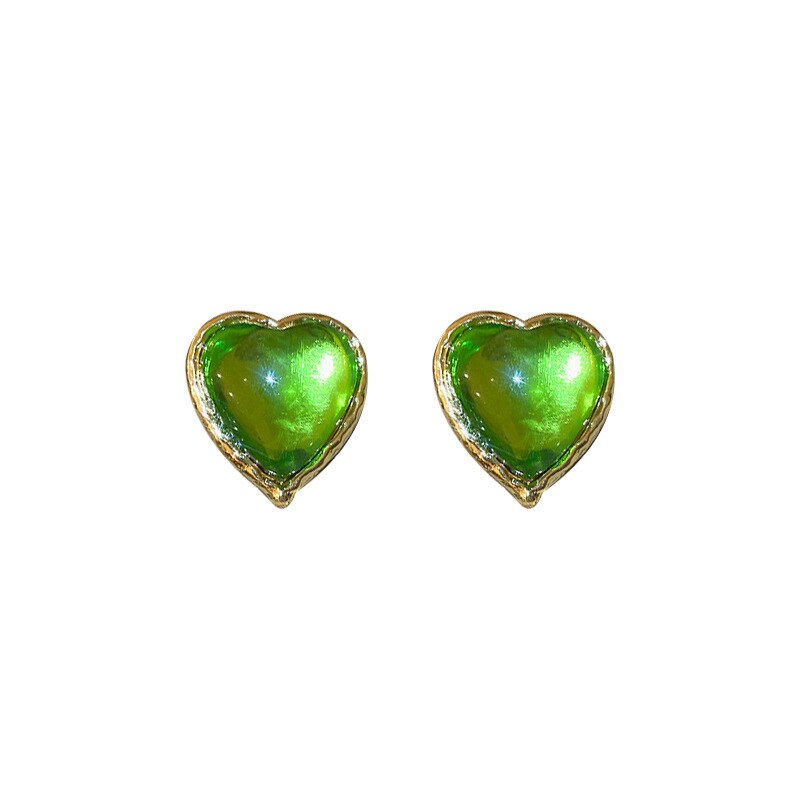 Crystal Resin Love Heart Drop Earring