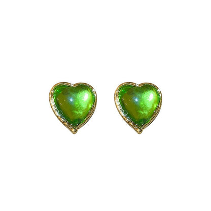 Crystal Resin Love Heart Drop Earring