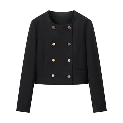 Double-Breasted Long Sleeve Notch Lapel jaket and ankle pants Suit