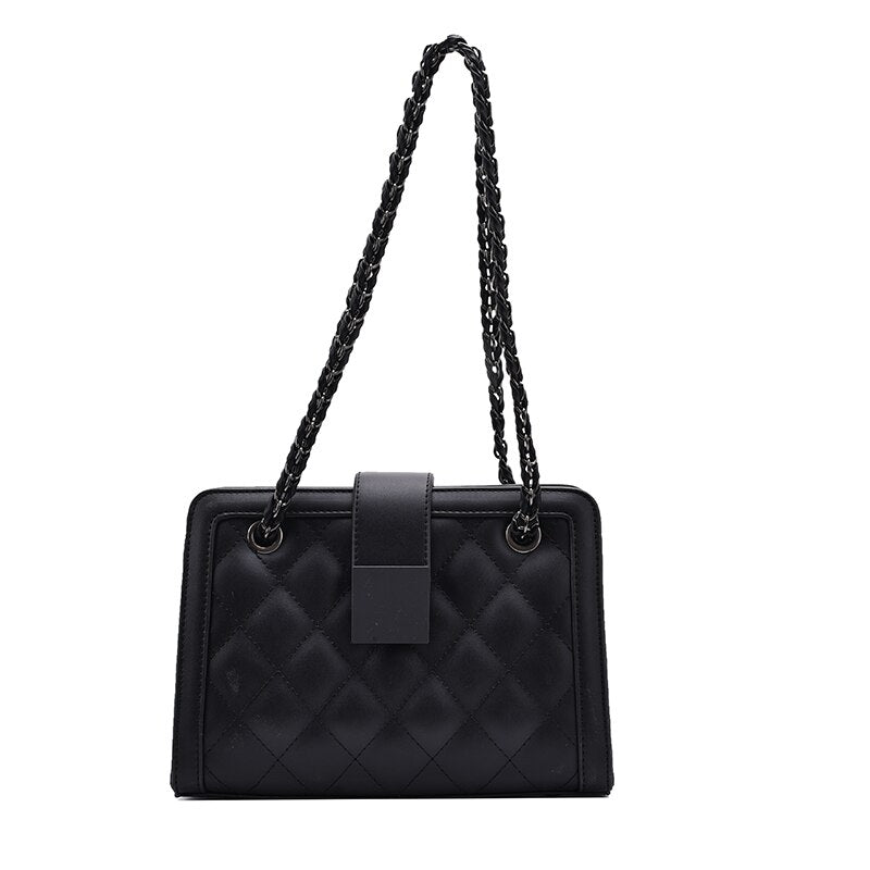 Black PU Leather Crossbody Bag For Women