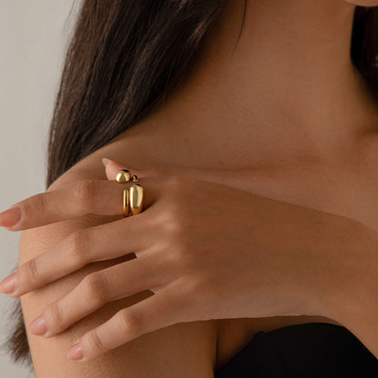 Lava Curve Geometric Open Ring