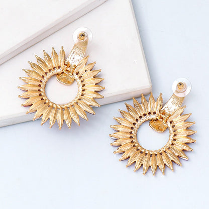Bohemian Colorful Crystal Round Hoop Earrings