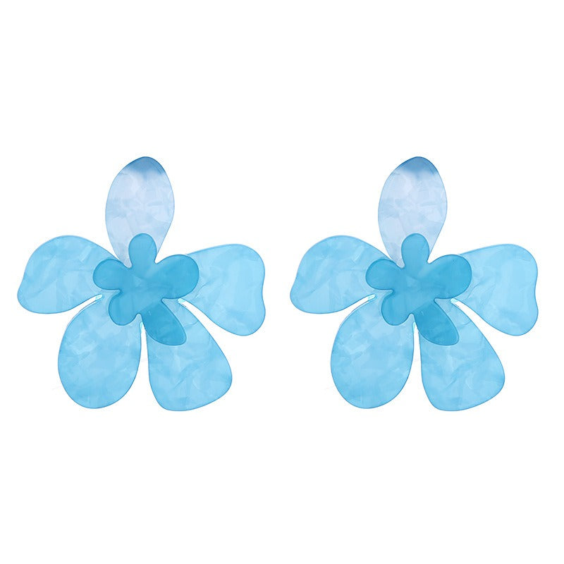 Earrings made of acrylic material, floral earrings