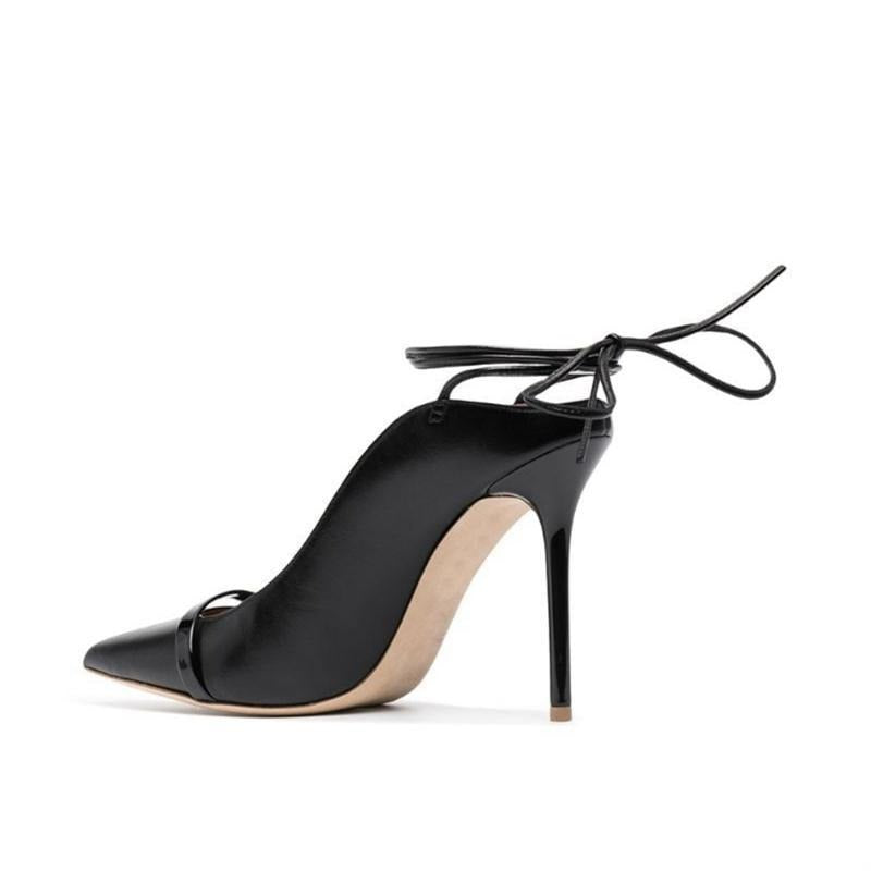 Pointed lace up high heels super high heel
