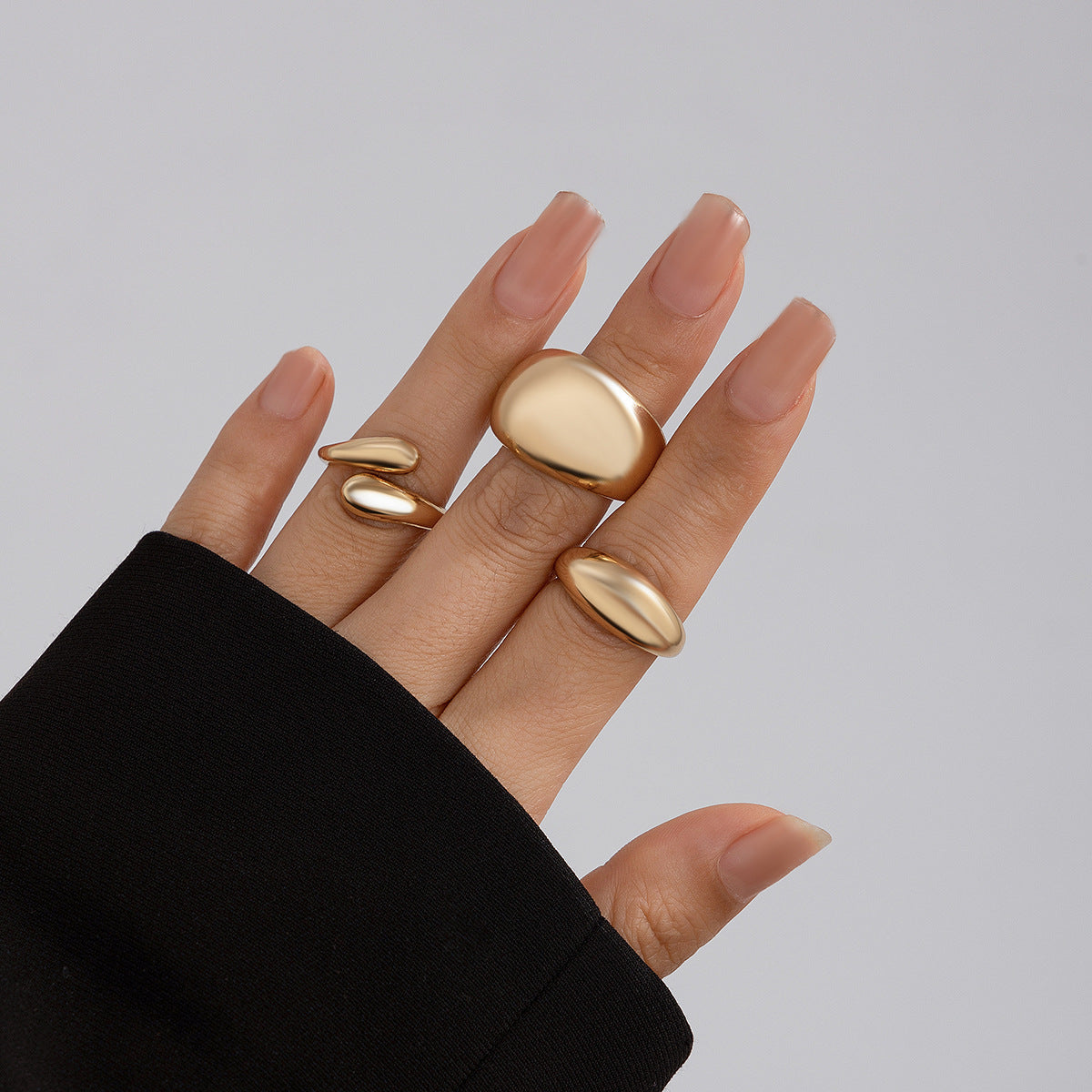 Lava Curve Geometric Open Ring