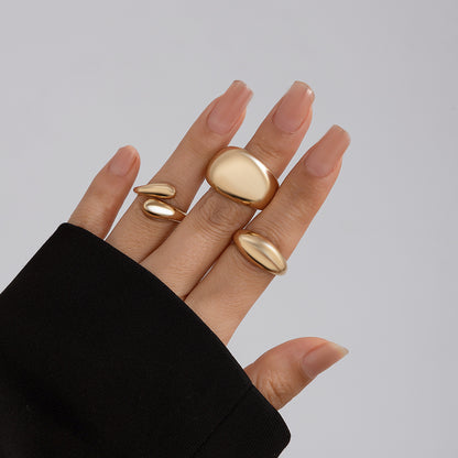 Lava Curve Geometric Open Ring