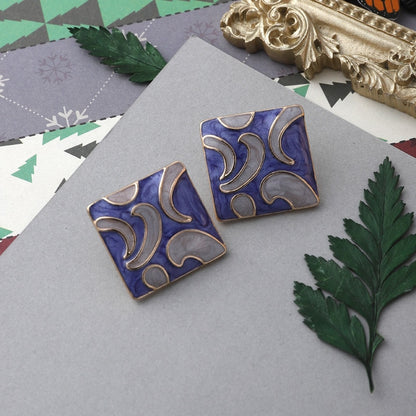 Enamel Stud Earrings