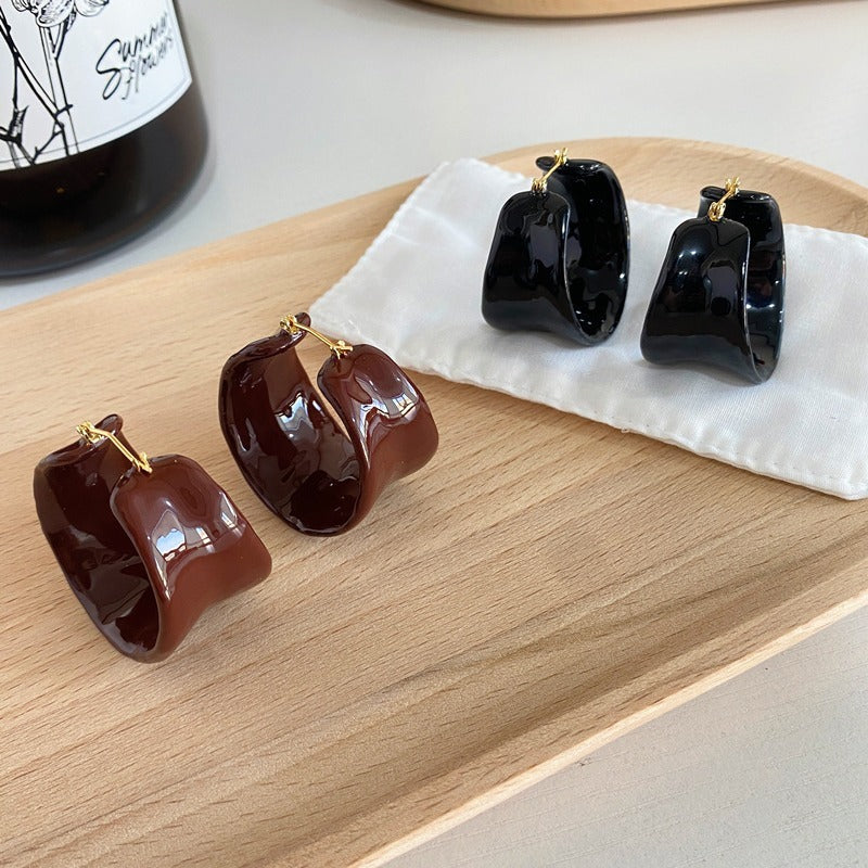 C hoop glaze Earrings