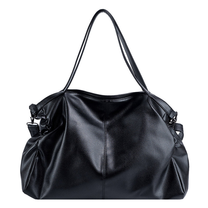 Women's Single-Shoulder Soft PU Korean Style Crossbody Bag - Large Capacity Solid Color Commuter Purse