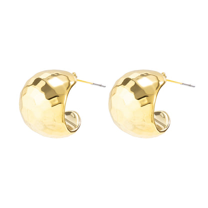 French minimalist design, comma bean earrings, smooth water droplet shaped metal wind earrings, ear accessories