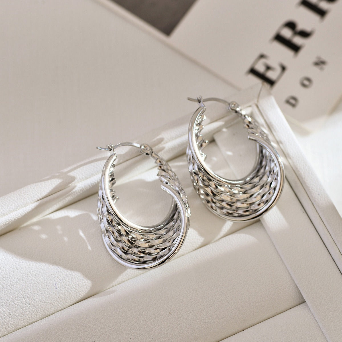 Stainless steel multi-layered hoop Earrings