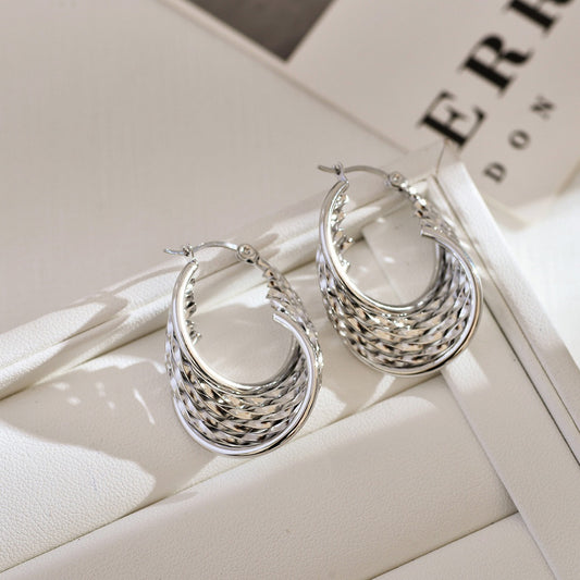 Stainless steel multi-layered hoop Earrings