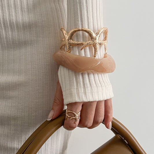 Milky starfish Bracelet set