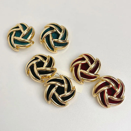 Woman Suede spiral earrings