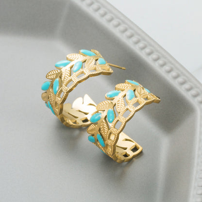 Trendy Hollow Snake-Shaped Titanium Steel Earrings – Creative Fashion Jewelry for Women