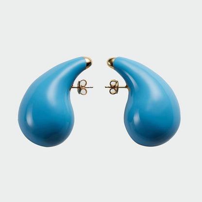 HUANZHI New Large Size Hollow Water Drop Earrings