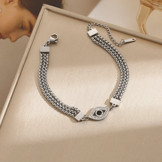 Evil Eye Stainless Steel Statement Bracelet For Women
