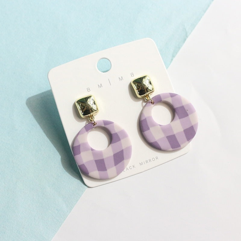 Vintage Fresh Lotus Square Geometric Earrings