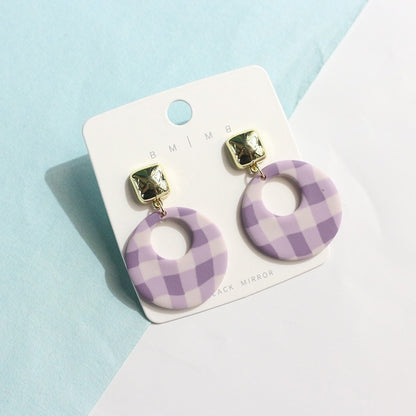 Vintage Fresh Lotus Square Geometric Earrings