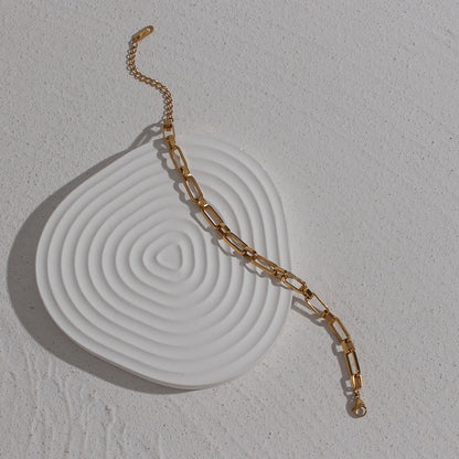 Minimalist Geometric Hollow Link Stainless Steel woman Bracelet
