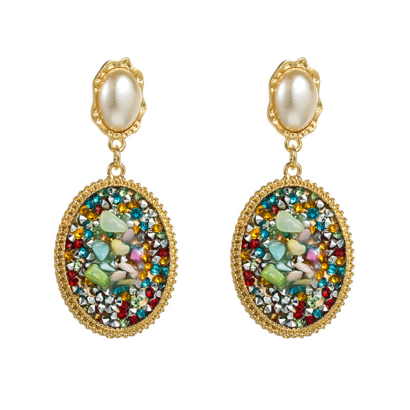 European & American Style Gold-Plated Statement Earrings – 7.5 cm