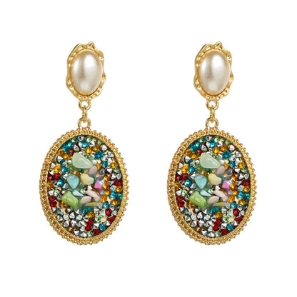European & American Style Gold-Plated Statement Earrings – 7.5 cm