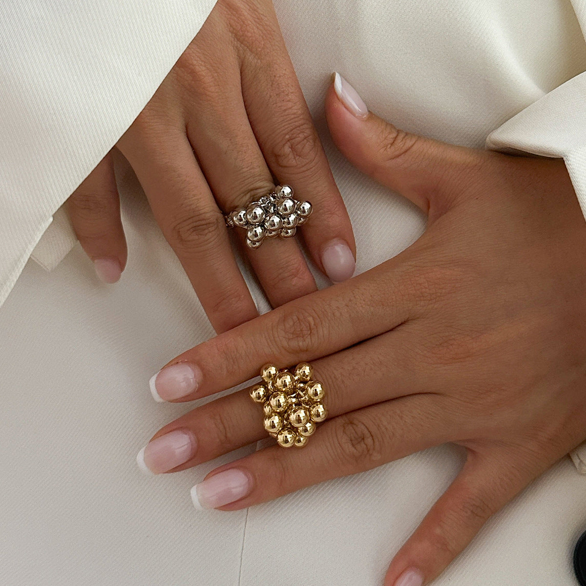 INS Irregular Winding Pearl Ring