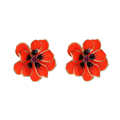 Oil Drip Flower earrings