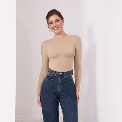 Double-Layer Sculpt Long Sleeve Bodysuit