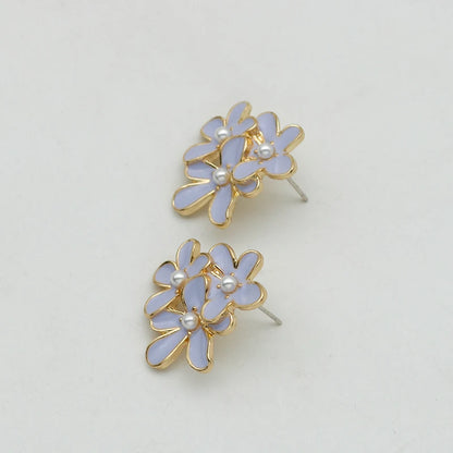 Oil multi flower earrings