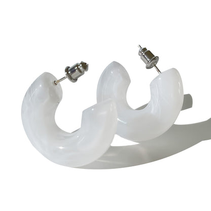 C-shaped acrylic candy mixed earrings