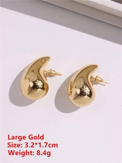 HUANZHI New Large Size Hollow Water Drop Earrings