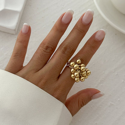INS Irregular Winding Pearl Ring