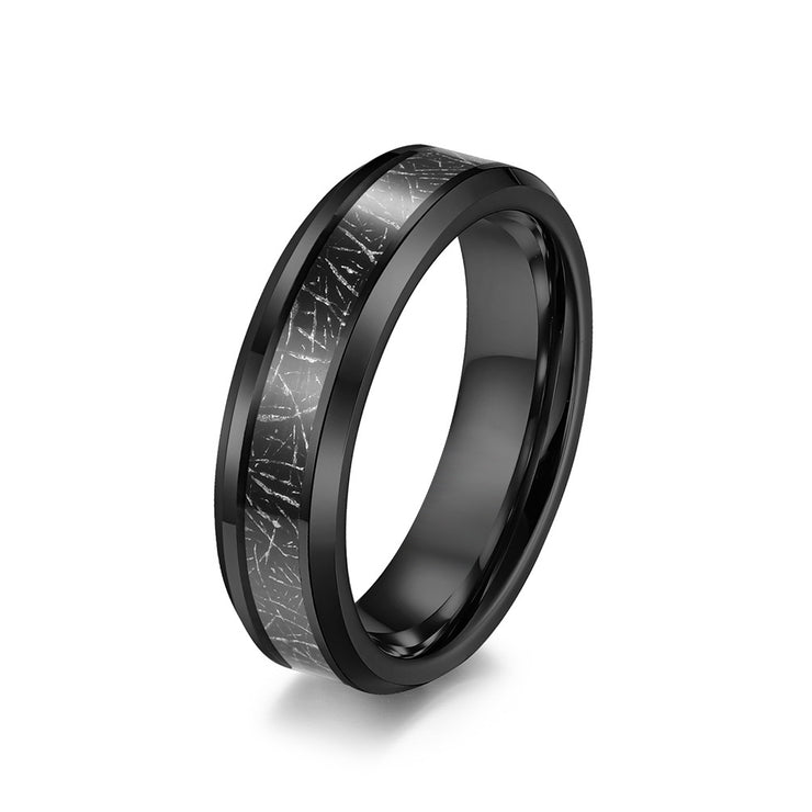 Fashion Personality Tungsten Steel Inlaid Ring