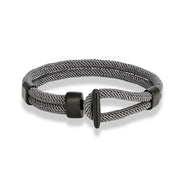 Black Anchor Strap Men's Simplicity Casual Bracelet