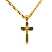 Men's Cross Pendant Titanium Steel Stainless Steel Cuban Link Chain Necklace