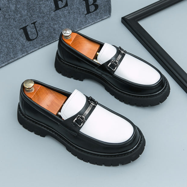 Men's Slip On Platform Leisure Doug Loafers Leather Shoes