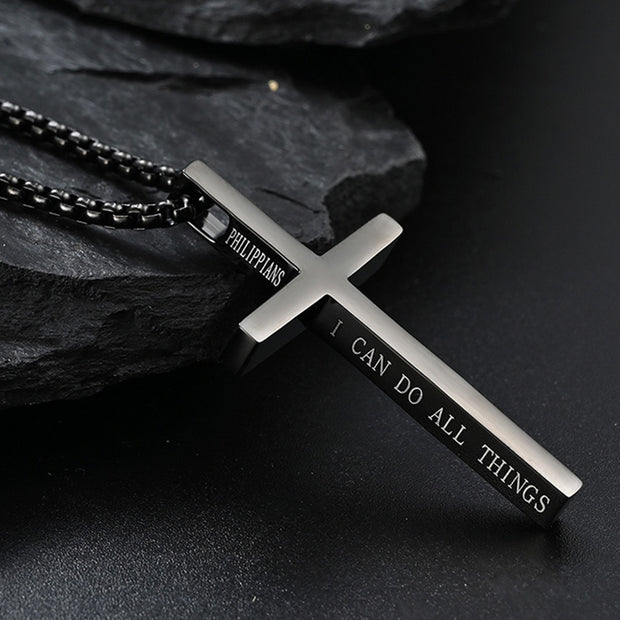 Alloy Simple Cross Necklace Men Style Pendant