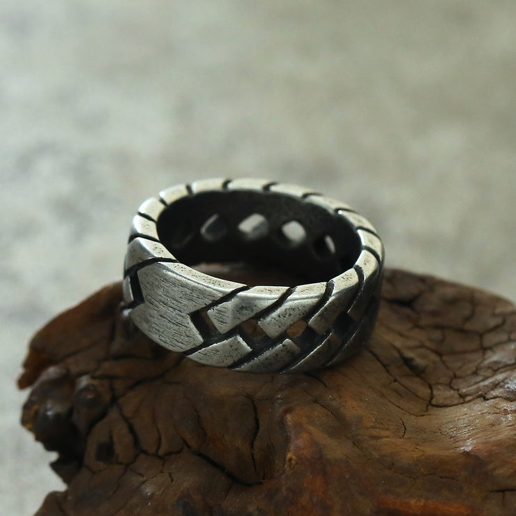 Titanium Steel Casting Chain Pattern Ring