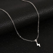 Men Stainless Steel Lightning Pendant Necklace