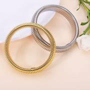 Stretch Bracelet Stainless Steel Plated 18K Gold Bracelet