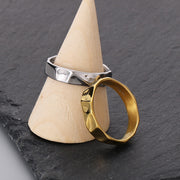 Texture Design Ring Cold Wind Irregular With Personality