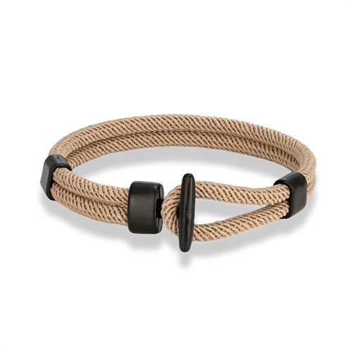 Black Anchor Strap Men's Simplicity Casual Bracelet