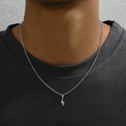 Men Stainless Steel Lightning Pendant Necklace