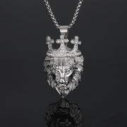 Street Style Titanium Steel Gold Plated Crown Lion Pendant