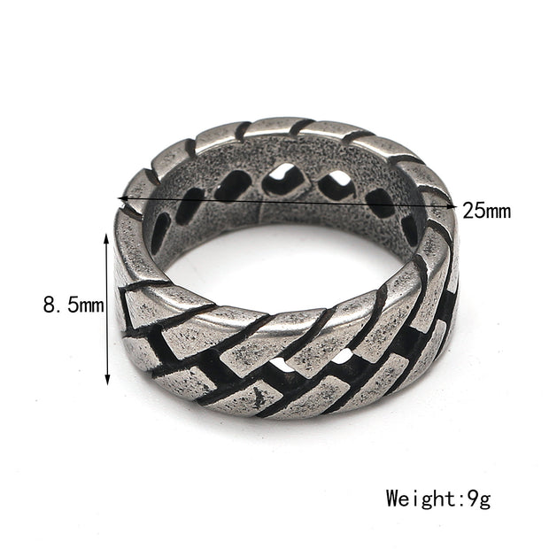 Titanium Steel Casting Chain Pattern Ring